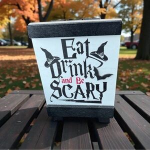 Halloween Sign with Witch Hat Design